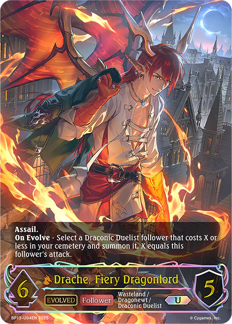Drache, Fiery Dragonlord (Evolved) - BP-13: Worldreaver's Descent & Dominion of Darkness
