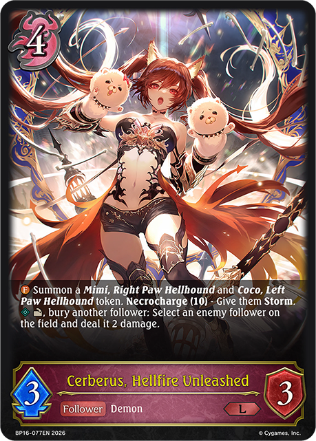 Cerberus, Hellfire Unleashed - BP-16: New World Genesis