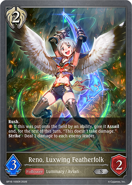 Reno, Luxwing Featherfolk - BP-16: New World Genesis