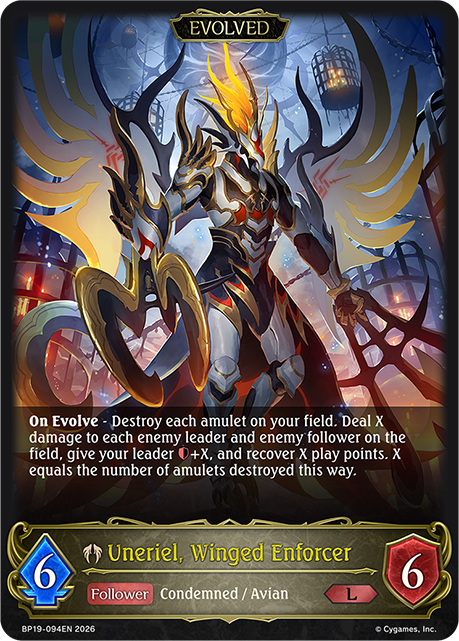 Uneriel, Winged Enforcer (Evolved) - BP-19/20: Eightfold Retribution & Omens and Heirs