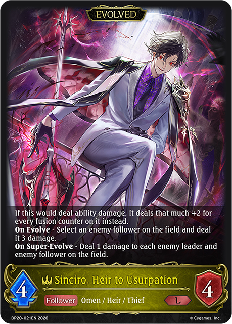 Sinciro, Heir to Usurpation (Evolved) - BP-19/20: Eightfold Retribution & Omens and Heirs