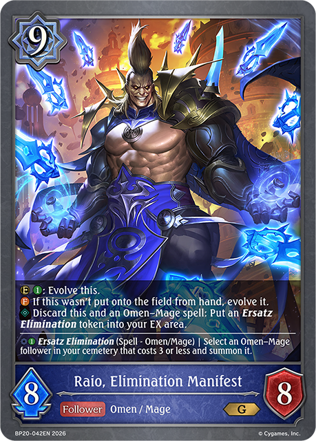 Raio, Elimination Manifest - BP-19/20: Eightfold Retribution & Omens and Heirs
