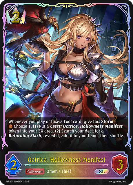 Octrice, Hollowness Manifest - BP-19/20: Eightfold Retribution & Omens and Heirs