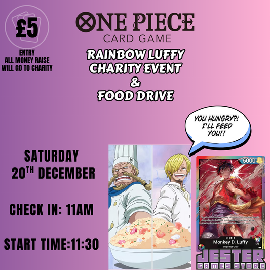 One Piece TCG: Rainbow Luffy Charity Event & Food Drive 20/12